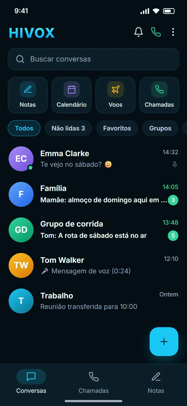 Todos os seus chats em um só lugar